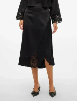 Kvinnor Vero Moda Kjolar|VMMERLE LACE HW 7/8 SKIRT WVN GA - Midi kjolar
