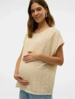 Kvinnor Vero Moda Maternity Mammakläder|VMMMAYA AVA SS TOP JRS - T-shirts