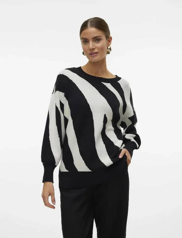 Kvinnor Vero Moda Kläder|VMNANCY LS O-NECK LONG PULLOVER BOO - Stickat
