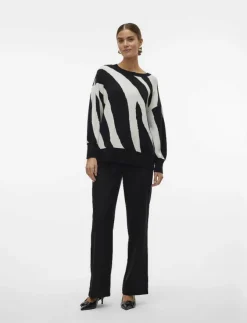 Kvinnor Vero Moda Kläder|VMNANCY LS O-NECK LONG PULLOVER BOO - Stickat