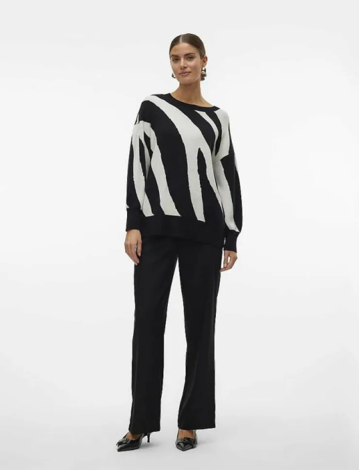 Kvinnor Vero Moda Kläder|VMNANCY LS O-NECK LONG PULLOVER BOO - Stickat