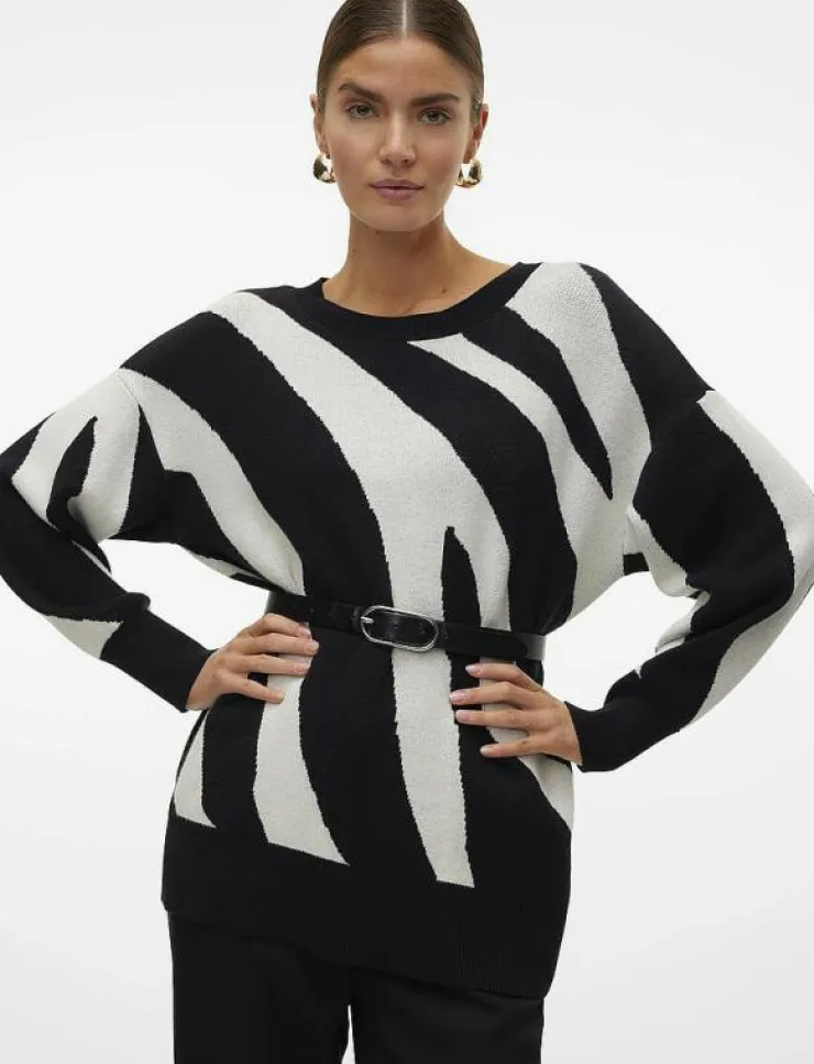 Kvinnor Vero Moda Kläder|VMNANCY LS O-NECK LONG PULLOVER BOO - Stickat