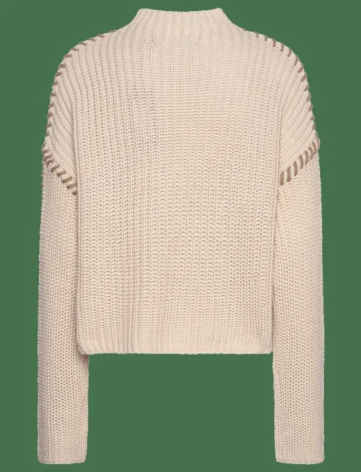 Kvinnor Vero Moda Stickat|VMNEWCREAM LS FUNNELNECK PULLOVER BOO - Stickat