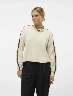 Kvinnor Vero Moda Kläder|Stickat|VMZORA LS O-NECK PULLOVER GA - Stickat