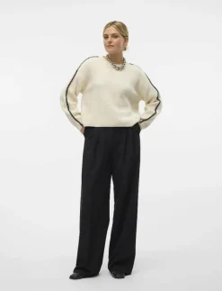 Kvinnor Vero Moda Kläder|Stickat|VMZORA LS O-NECK PULLOVER GA - Stickat