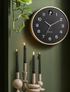 KARLSSON Wall clock Natural Cuckoo birch wood - Väggklockor| Klockor