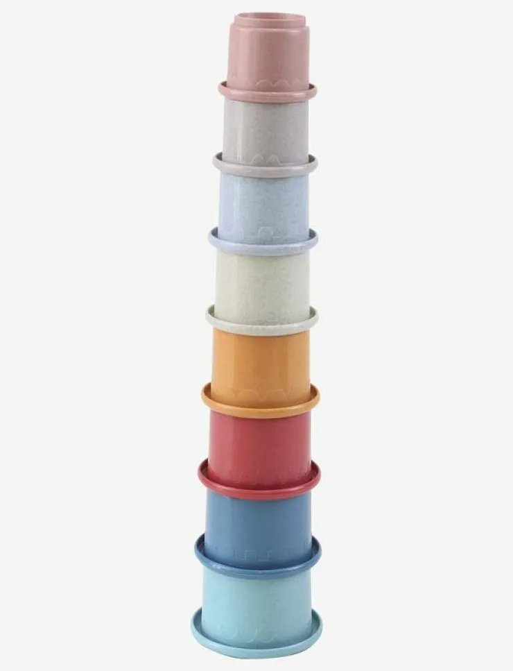 Magni Toys Wheat Straw Stacking Cups, 8 pcs. - Stapelbara klossar|Barn Babyleksaker|Babyleksaker