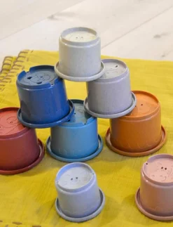 Magni Toys Wheat Straw Stacking Cups, 8 pcs. - Stapelbara klossar|Barn Babyleksaker|Babyleksaker