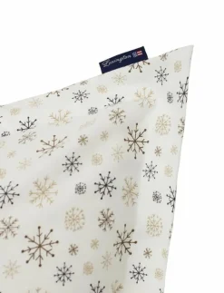 Lexington Home White/Beige Snowflake Printed Flannel Pillowcase - Örngott| Sängtextilier