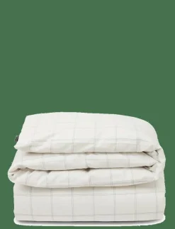 Lexington Home White/Dk Blue Checked Lyocell/Cotton Duvet Cover - Påslakan| Sängtextilier