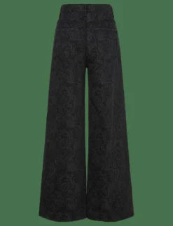 Kvinnor Mango Denimkläder|Jeans|Wide leg paisley-print jeans - Vida byxor