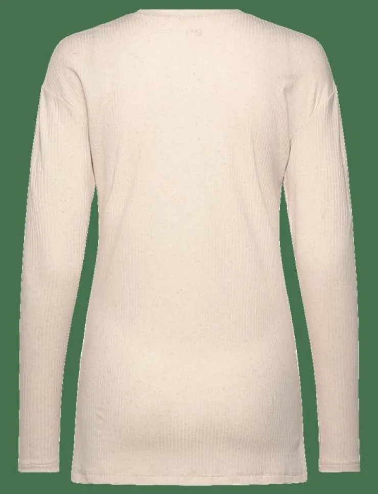 Kvinnor Rethinkit Studios Toppar & T-Shirts|Wide Rib Long Tee Merci - Långärmade tröjor