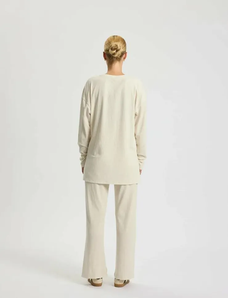 Kvinnor Rethinkit Studios Toppar & T-Shirts|Wide Rib Long Tee Merci - Långärmade tröjor