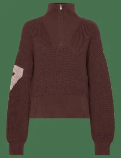 Kvinnor 7 DAYS Active Sweatshirts|Womens Half Patent Knit - Stickat