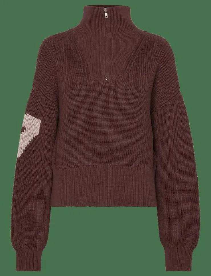 Kvinnor 7 DAYS Active Sweatshirts|Womens Half Patent Knit - Stickat