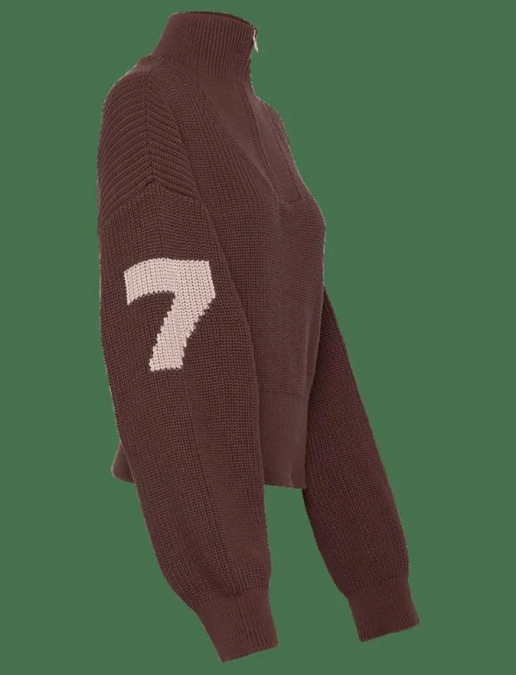 Kvinnor 7 DAYS Active Sweatshirts|Womens Half Patent Knit - Stickat