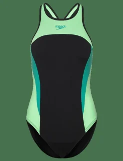 Speedo Womens High Neck Splice Cross back Swimsuit - Baddräkter|Kvinnor Badkläder