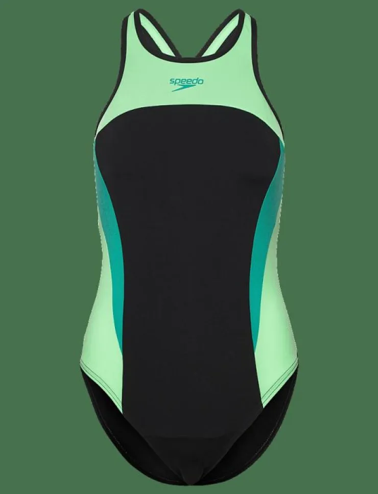 Speedo Womens High Neck Splice Cross back Swimsuit - Baddräkter|Kvinnor Badkläder