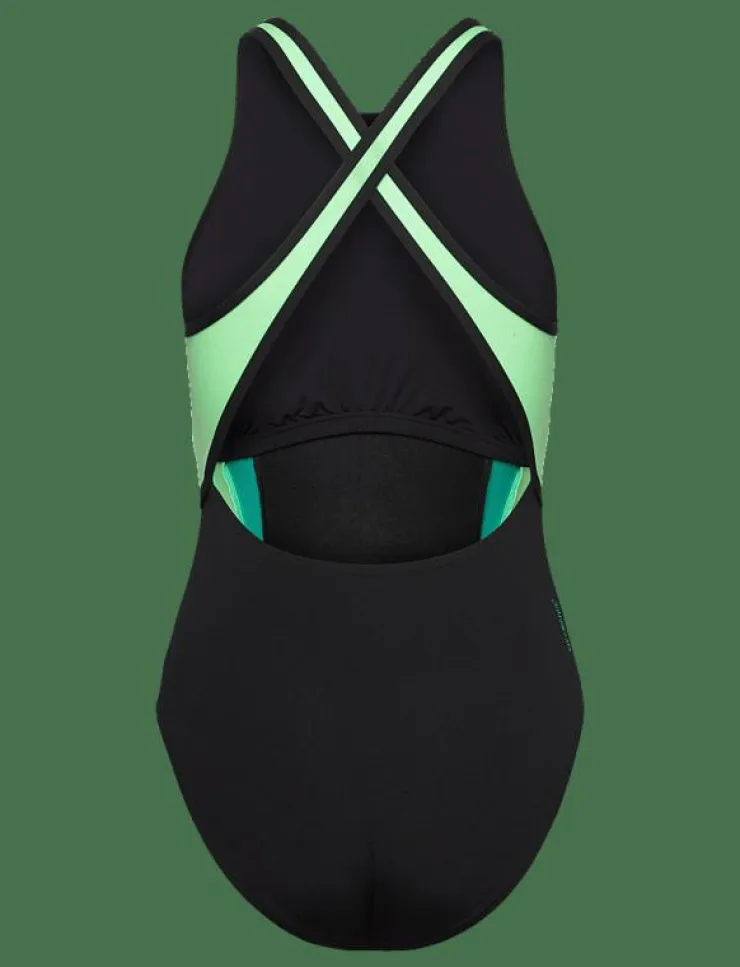 Speedo Womens High Neck Splice Cross back Swimsuit - Baddräkter|Kvinnor Badkläder