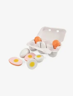 Barn Magni Toys Leksakskök & Tillbehör|Wooden eggs in an egg tray, 6 pieces - Leksaksmat & Leksakstårtor