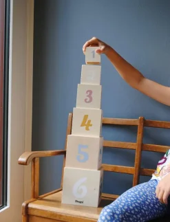 Barn Magni Toys Klossar & Byggsatser|Wooden Stacking Tower