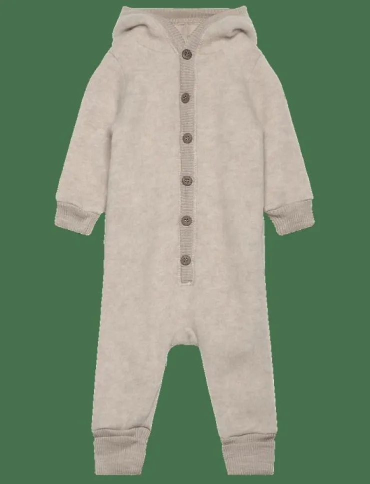 mikk-line Wool Baby Suit w. Hood - Långärmad bodysuit|Barn Bodysuits