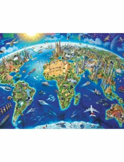 Ravensburger World Landmarks Map 200p - Klassiska pussel|Barn Pussel & Spel