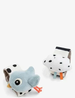 Barn Done by Deer Babyleksaker|Babyleksaker|Wrist rattle set 2-pack Happy clouds - Interaktiva leksaker