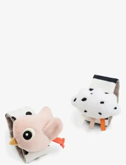 Done by Deer Wrist rattle set 2-pack Happy clouds - Interaktiva leksaker|Barn Babyleksaker|Babyleksaker