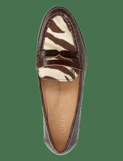 Lauren Ralph Lauren Wynnie Zebra-Print-Trim Embossed Loafer - Loafers|Kvinnor Loafers