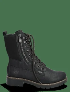 Kvinnor Rieker Varmfodrade Stövlar|Y9151 - Platta ankelboots