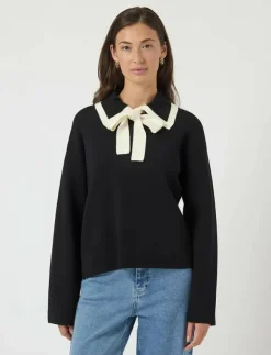 YAS JOSIE LS BOW KNIT TOP - Stickat|Kvinnor Stickat