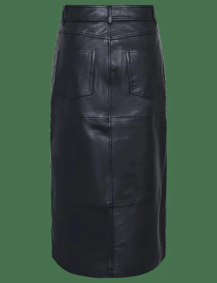 Kvinnor YAS Plus Size & Curvy|Kjolar|MINA HMW LEATHER LONG SKIRT NOOS - Midi kjolar