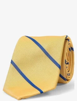 AN IVY Yellow Blue Single Stripes Silk Tie - Slipsar| Slipsar & Accessoarer
