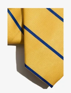 AN IVY Yellow Blue Single Stripes Silk Tie - Slipsar| Slipsar & Accessoarer