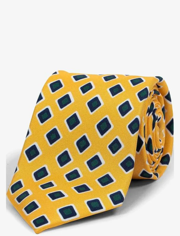 AN IVY Slipsar & Accessoarer|Yellow Vintage Squares - Slipsar
