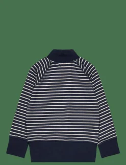 Barn Geggamoja Överdelar|Zip sweater Navy stripe - Sweatshirts